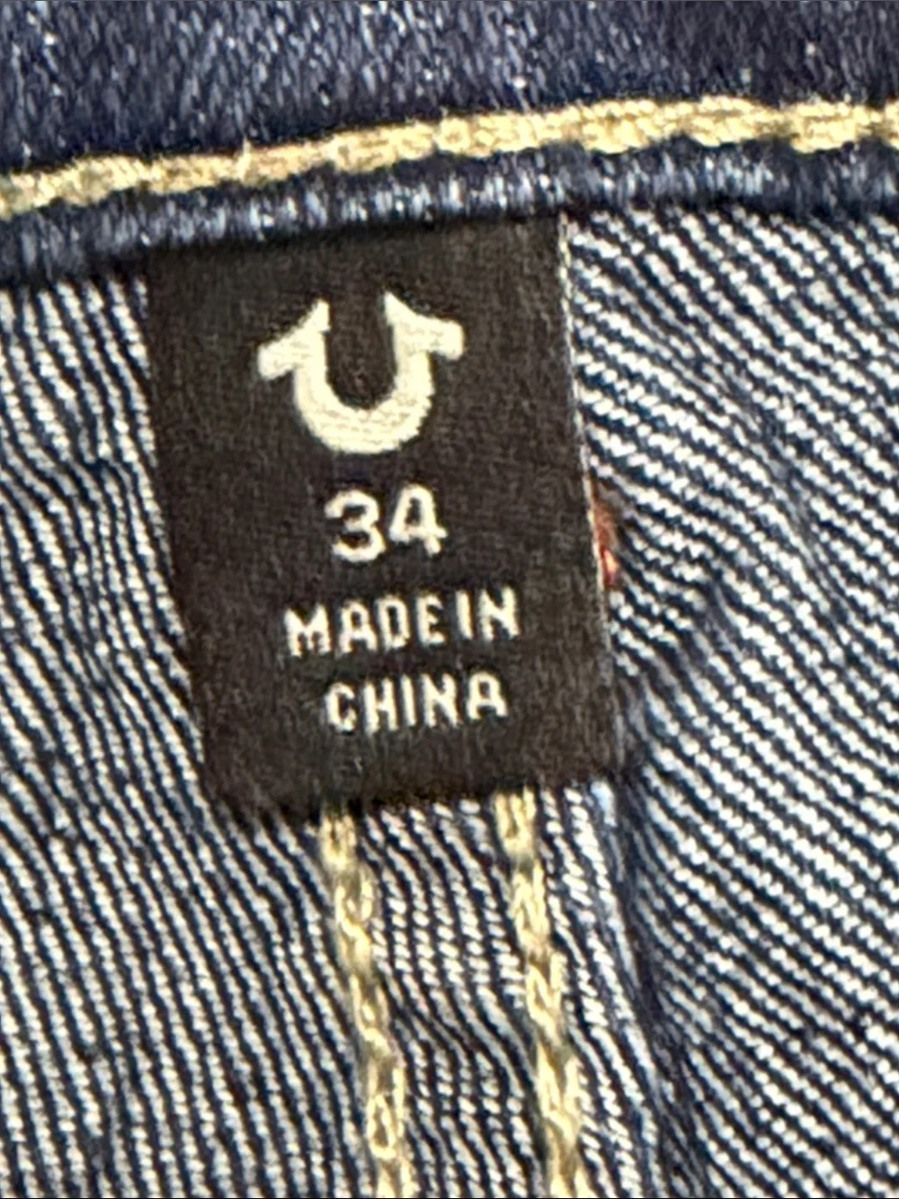 True Religion 34 Slim Straight Jeans in Dark Indigo